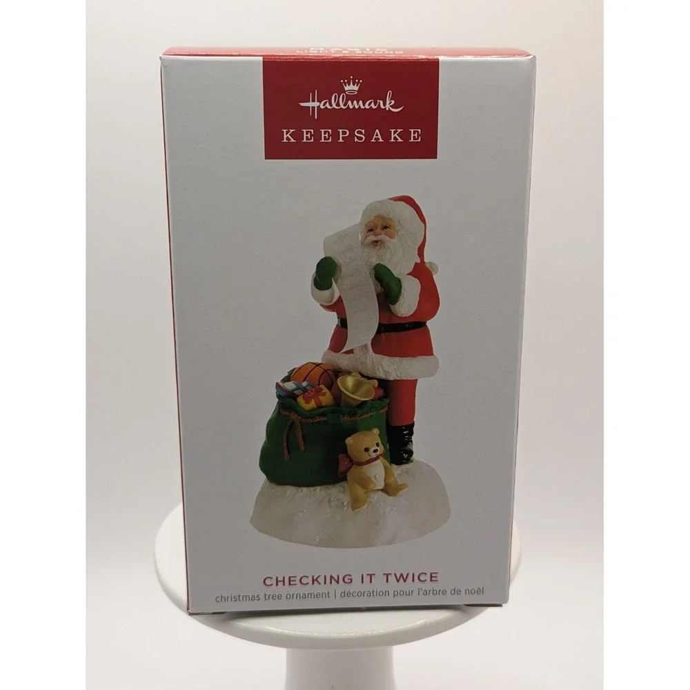 2023 Hallmark Checking It Twice Santa Keepsake Ornament With Light and Sound